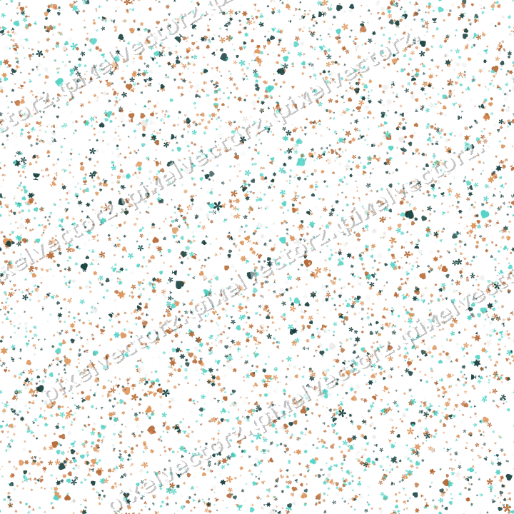 Nahtlose Glitzerstreuung in Orange und Petrol auf transparentem Grund