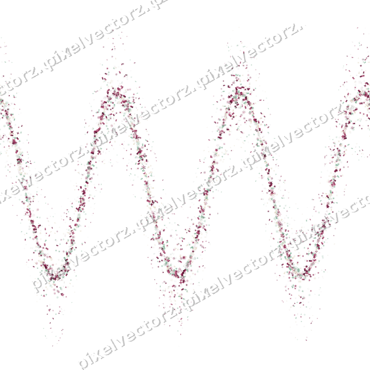 Nahtlose Glitzerwelle in Dunkelrosa und Grün auf transparentem Grund