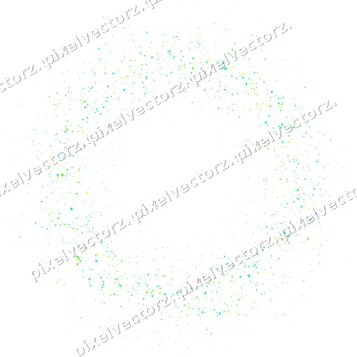 Nahtloser Glitzerkranz aus Sternen in Grün auf transparentem Grund