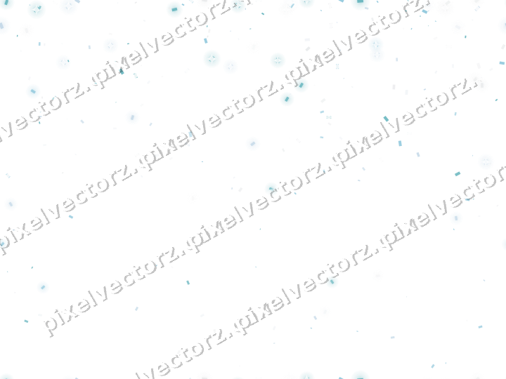 Nahtloser Glitzerregen aus Konfetti in Türkis auf transparentem Grund
