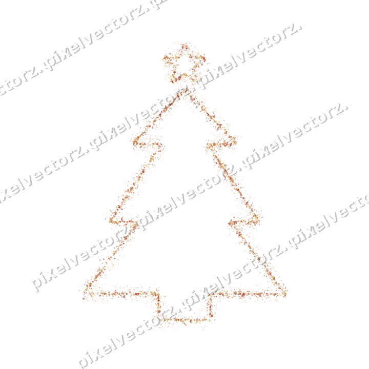 Nahtloser Glitzer-Weihnachtsbaum in Orange auf transparentem Grund