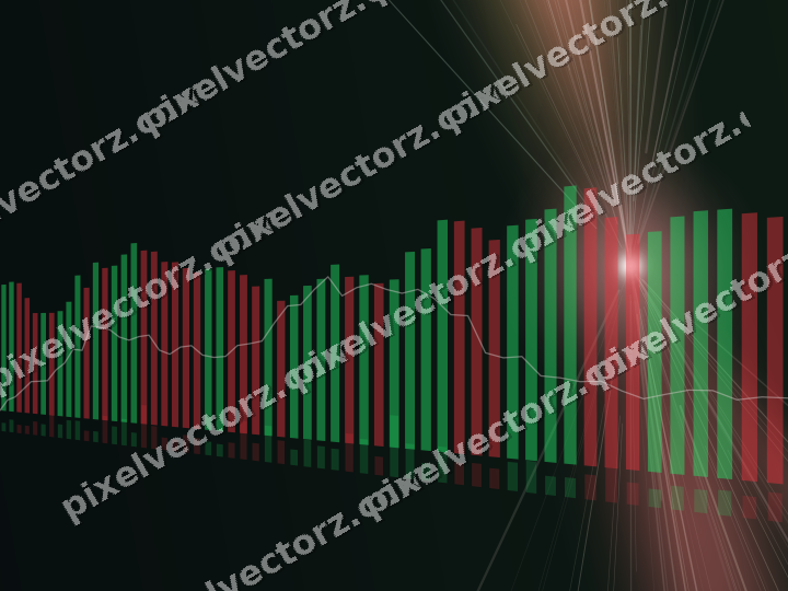 Leuchtender Neon Diagramm Hintergrund in Rot und Grün