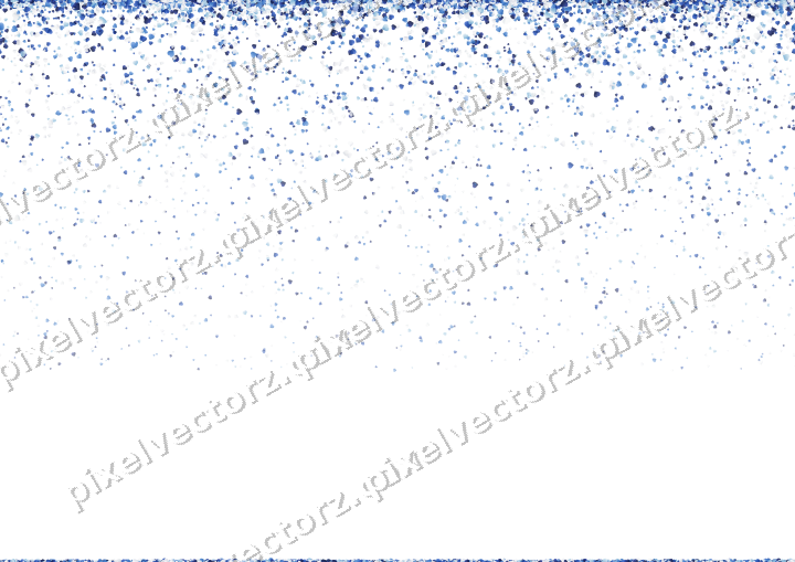 Nahtloser Glitzerregen aus Herzen in Blau auf transparentem Grund