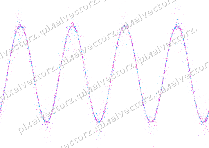 Nahtlose Glitzerwelle in Magenta und Violett auf transparentem Grund