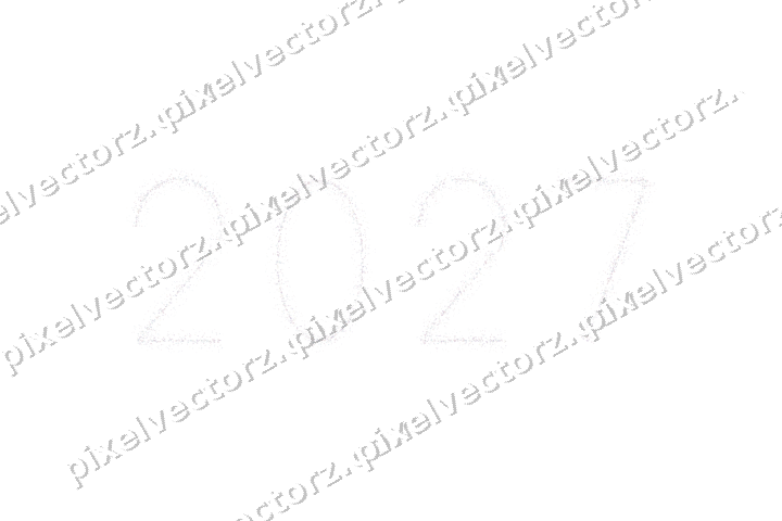 Nahtlose Glitzerzahl 2027 in Blassrosa auf transparentem Grund