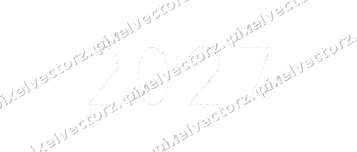 Nahtlose Glitzerzahl 2027 in Limette und Gelb auf transparentem Grund
