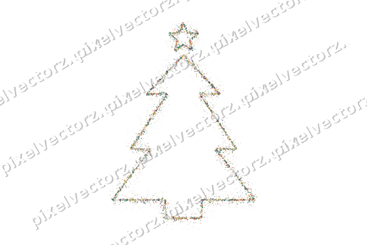 Nahtloser Glitzer-Weihnachtsbaum aus Punkten auf transparentem Grund