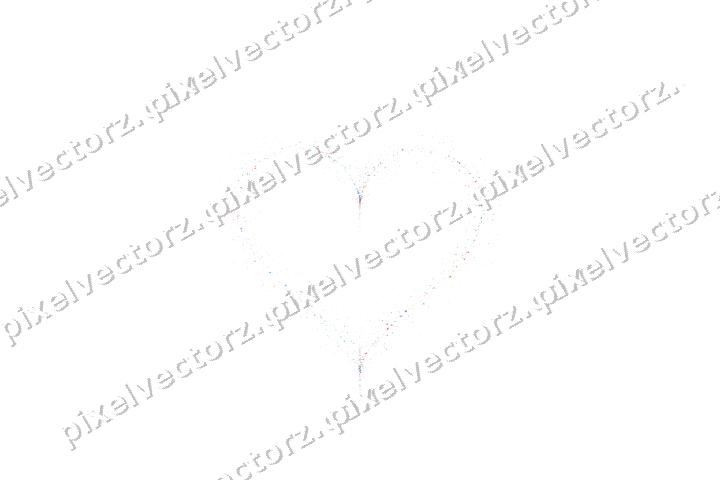 Nahtloses Glitzerherz in Blau und Rot auf transparentem Grund