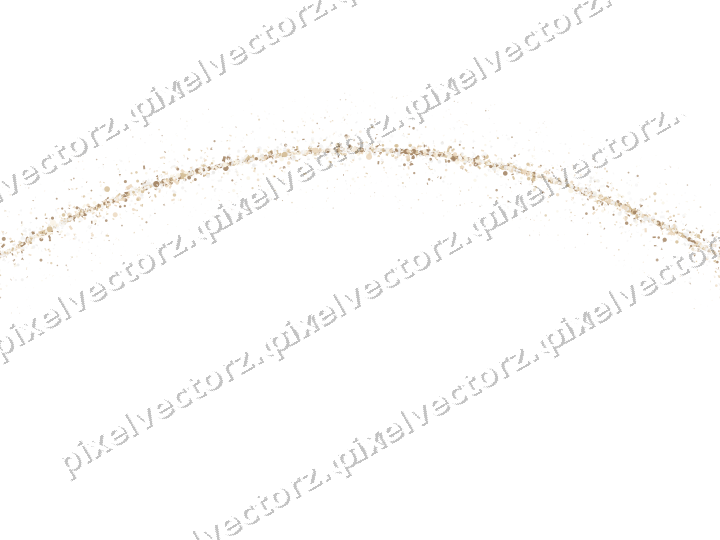 Nahtloser Glitzerbogen in Bernstein auf transparentem Grund