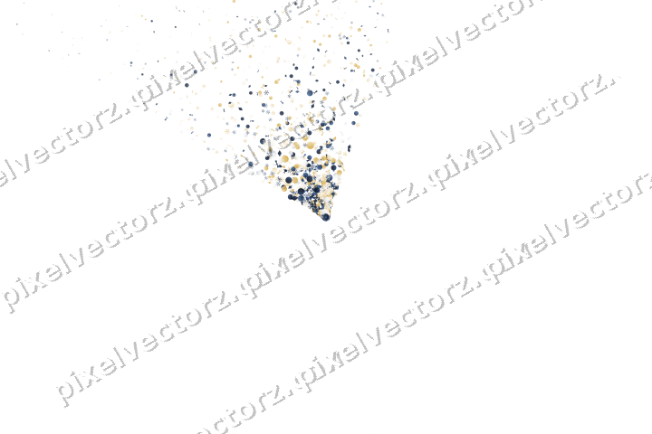 Nahtloser Glitzerfächer in Dunkelblau auf transparentem Grund