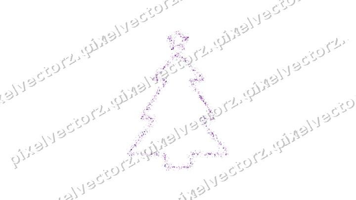 Nahtloser Glitzer-Weihnachtsbaum in Violett auf transparentem Grund