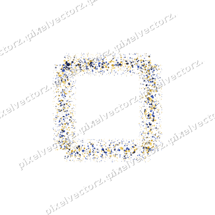 Nahtloser Glitzerrahmen aus Punkten auf transparentem Grund