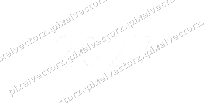 Nahtlose Glitzerzahl 2027 in Bernstein auf transparentem Grund