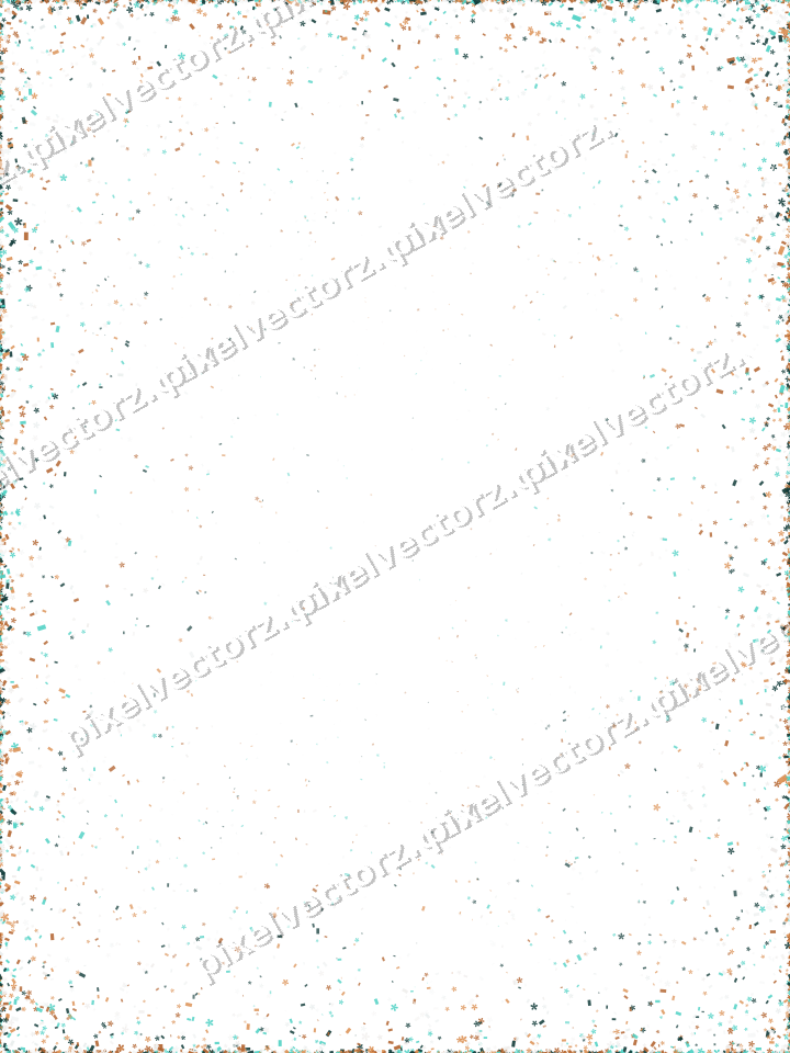 Nahtlose Glitzervignette in Orange und Petrol auf transparentem Grund