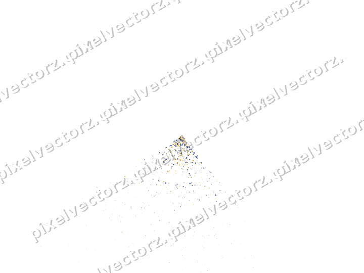 Nahtloser Glitzerfächer in Bernstein und Blau auf transparentem Grund