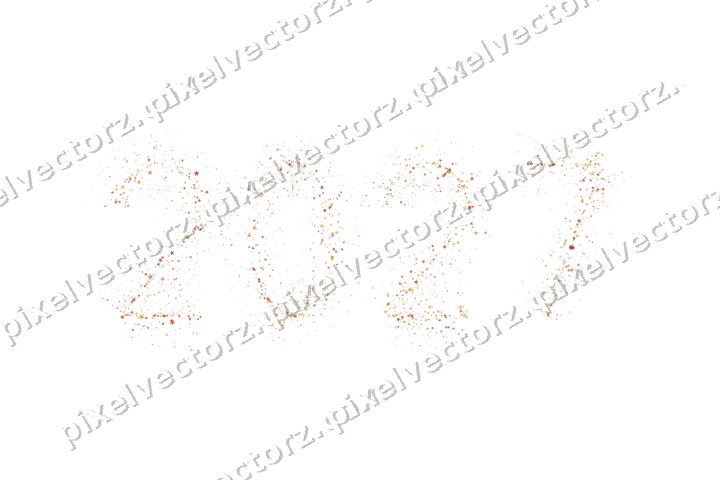 Nahtlose Glitzerzahl 2027 aus Sternen auf transparentem Grund