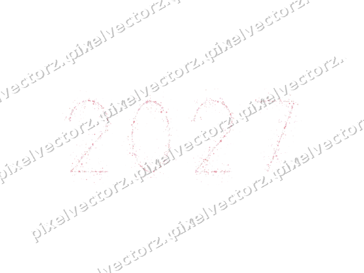 Nahtlose Glitzerzahl 2027 in Blassrosa auf transparentem Grund