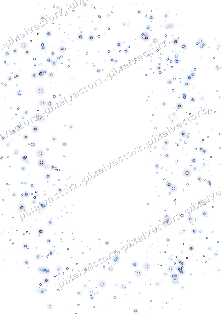 Nahtloser Glitzerrahmen aus Ringen in Blau auf transparentem Grund